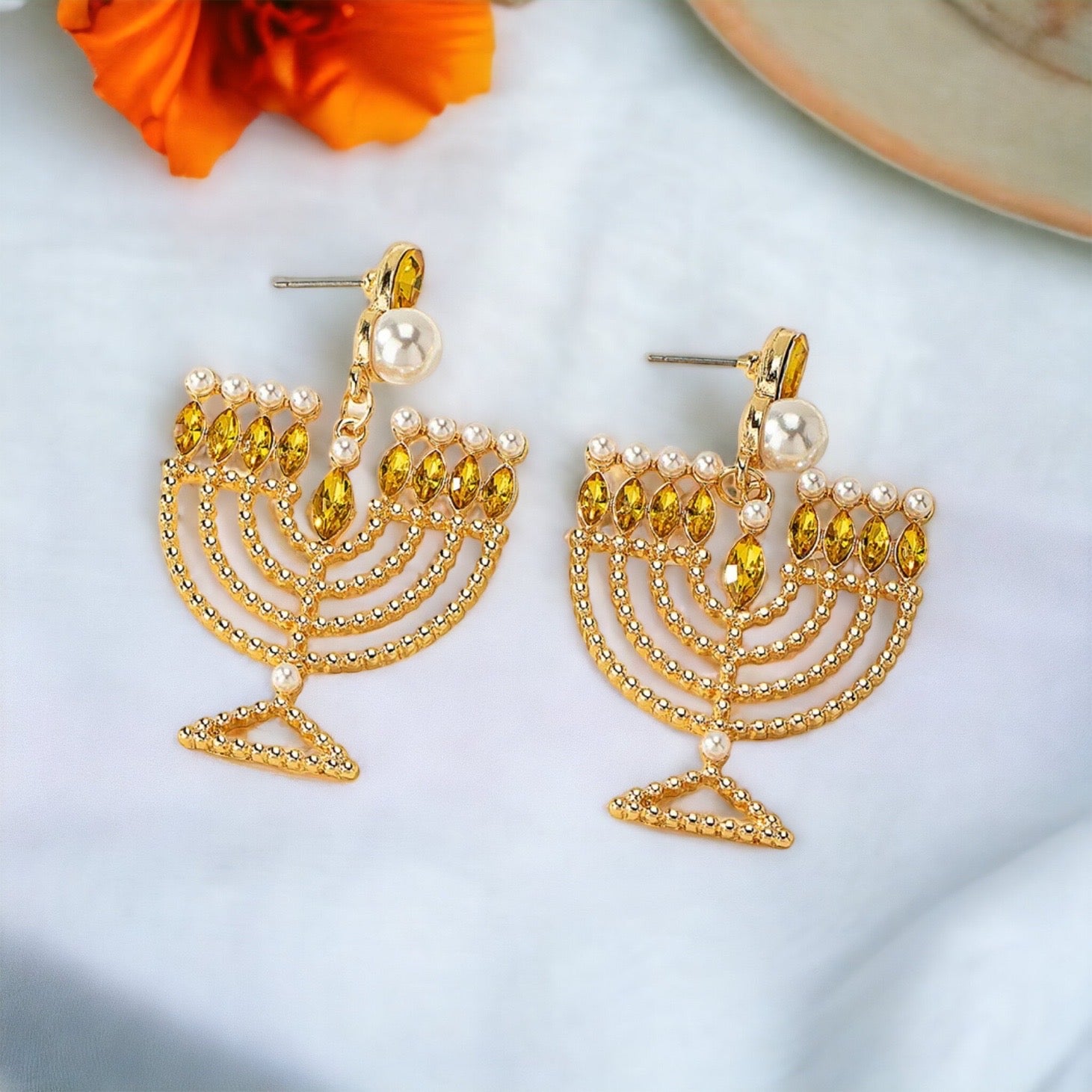 Illuminate Your Style with Dazzling Menorah Earrings – Perfect for Hanukkah! - Rhythms of Grace Creative