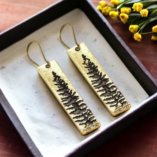 Gold Tree Dangle Earrings - Embrace Nature in Style! 🌟 - Rhythms of Grace Creative