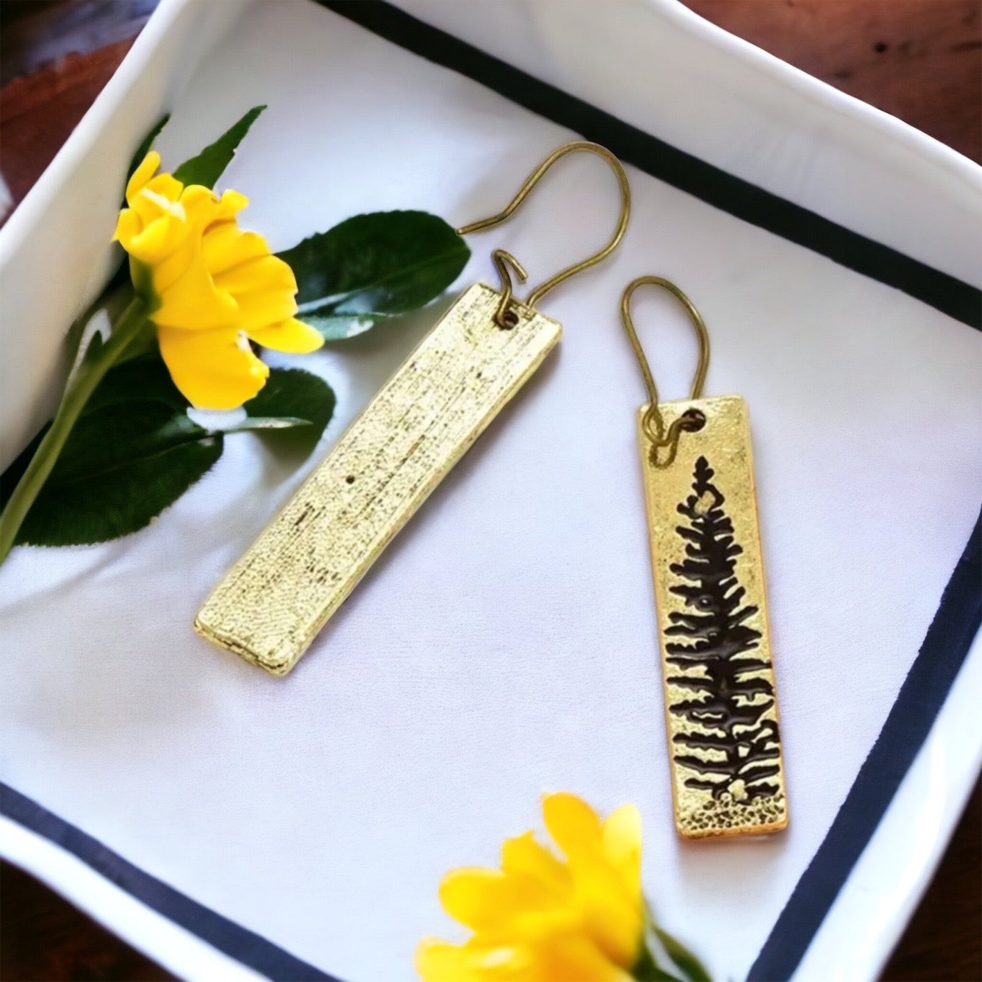 Gold Tree Dangle Earrings - Embrace Nature in Style! 🌟 - Rhythms of Grace Creative
