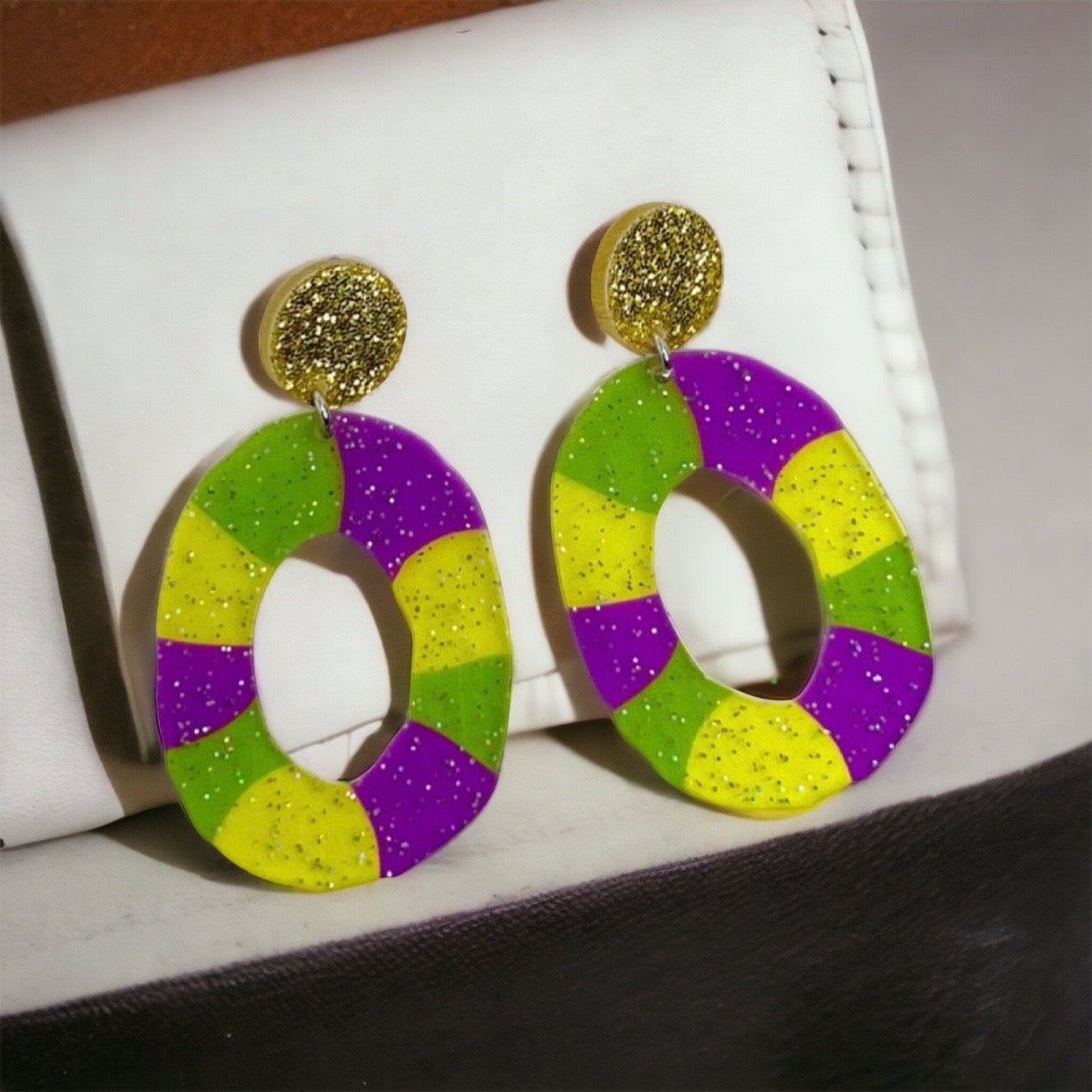 Sweeten Your Mardi Gras: Whimsical King Cake Dangle Earrings! - Rhythms of Grace Creative