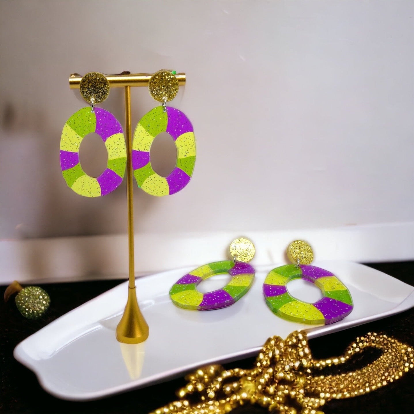 Sweeten Your Mardi Gras: Whimsical King Cake Dangle Earrings! - Rhythms of Grace Creative