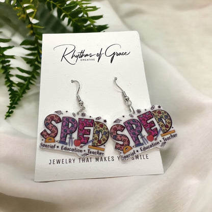 Special Education Teacher Dangle Earrings: Celebrate Inclusivity! - Rhythms of Grace Creative