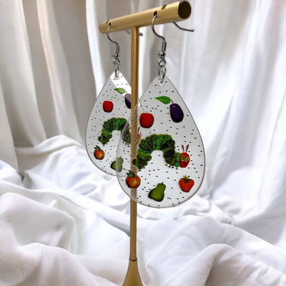 Chomp into Charm – Hungry Caterpillar Teacher Earrings - Rhythms of Grace Creative