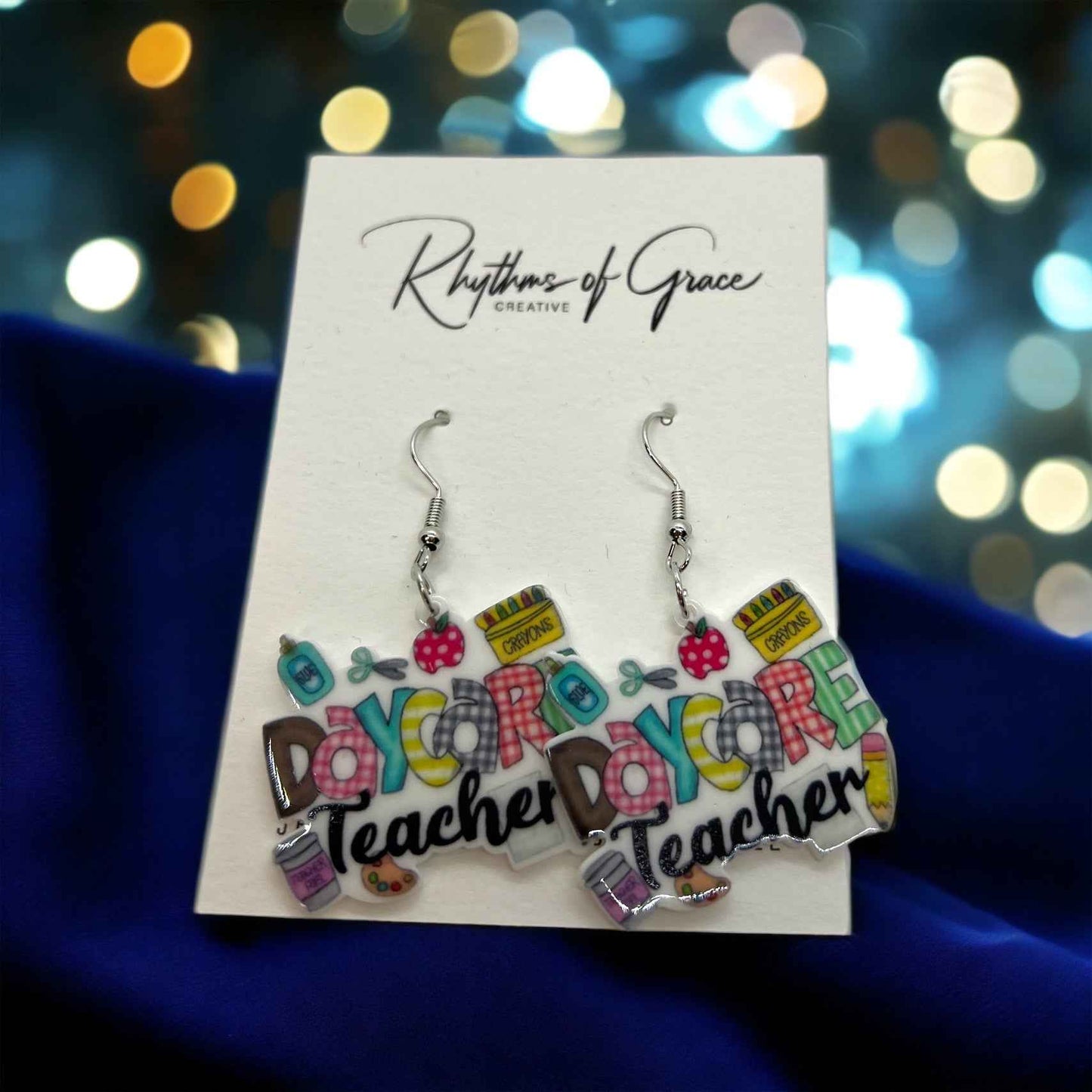 ABC’s & Sunshine: Colorful Daycare Teacher Earrings for Preschool Vibes