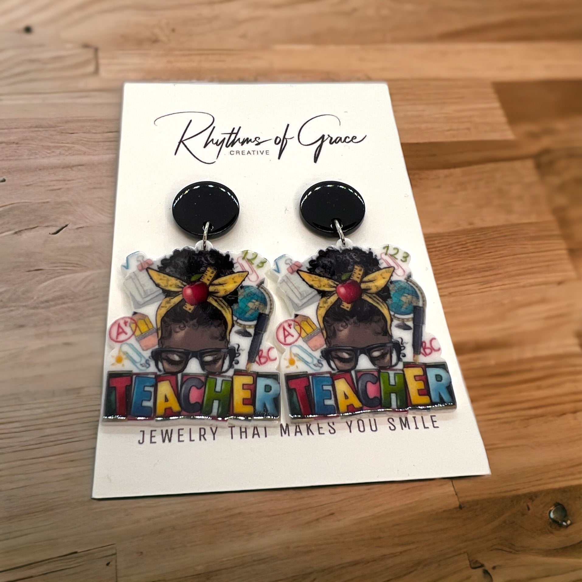 Smart & Stylish: Teacher Dangle Earrings for Every Educator! - Rhythms of Grace Creative