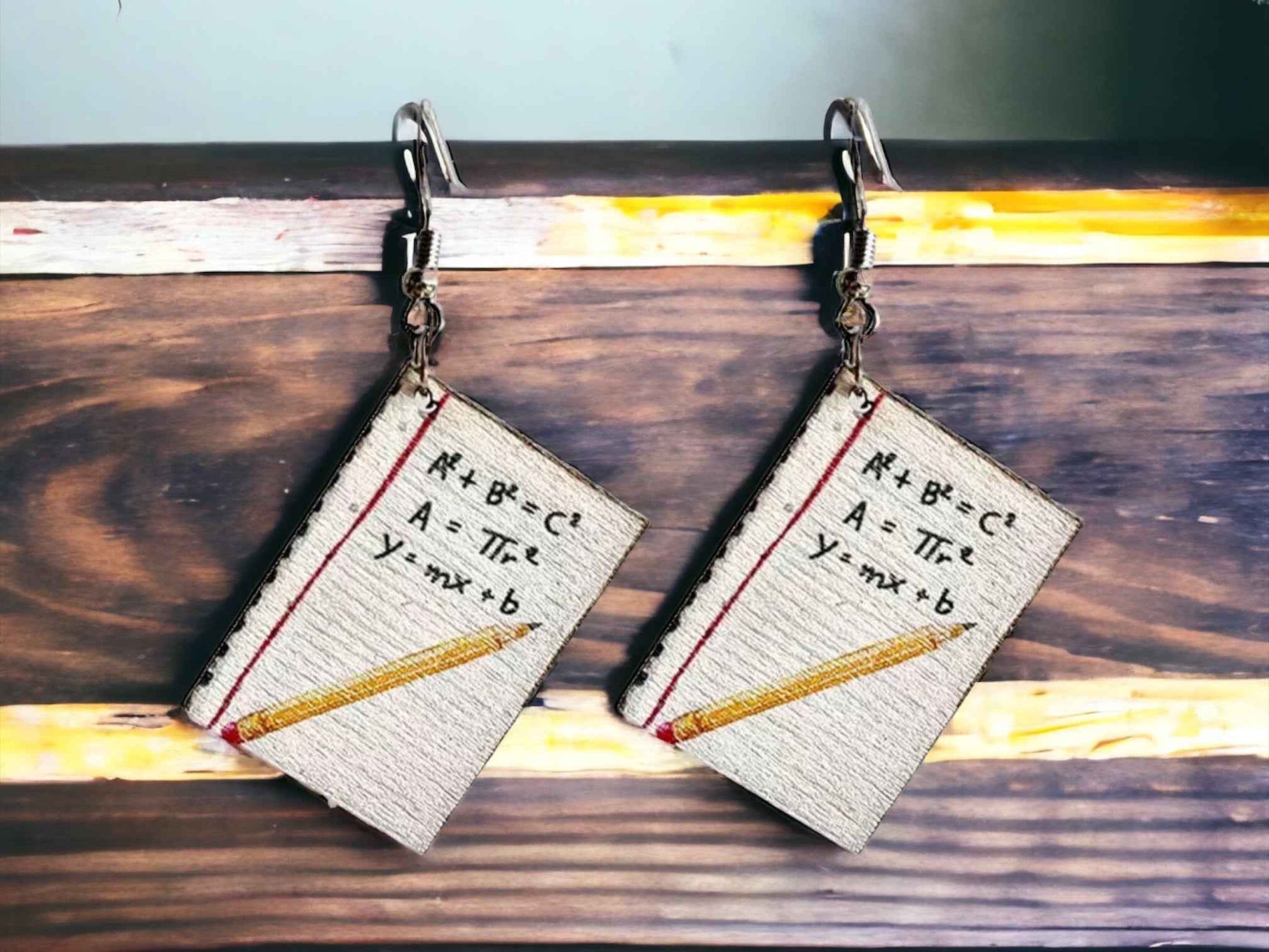 Math Made Stylish: Wooden Math Teacher Drop Earrings – Smart, Fun & Totally You!