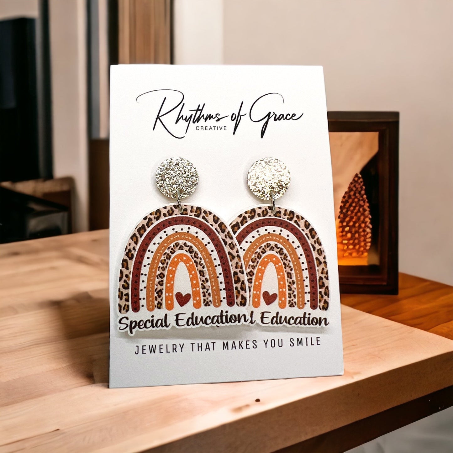 Rainbow Teacher Dangle Earrings - Brighten Up the Classroom! - Rhythms of Grace Creative