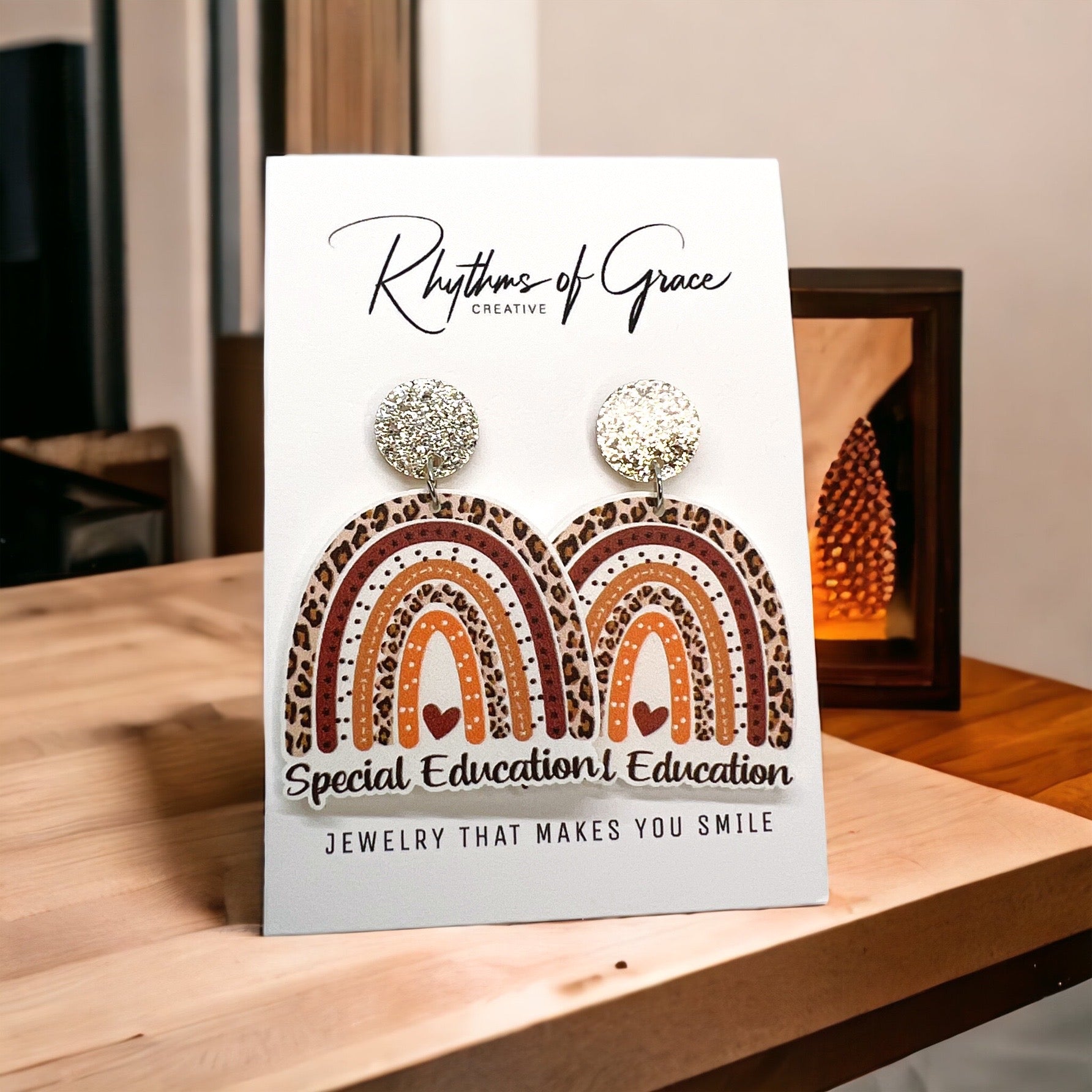 Rainbow Teacher Dangle Earrings - Brighten Up the Classroom! - Rhythms of Grace Creative