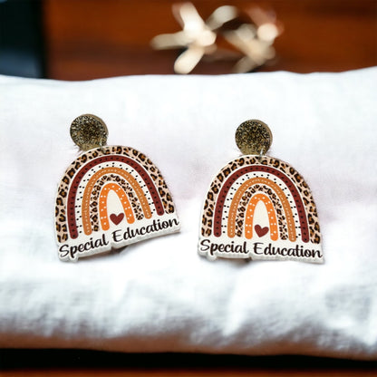 Rainbow Teacher Dangle Earrings - Brighten Up the Classroom! - Rhythms of Grace Creative