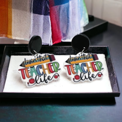 Classroom Chic – Messy Bun & #TeacherLife Earrings - Rhythms of Grace Creative