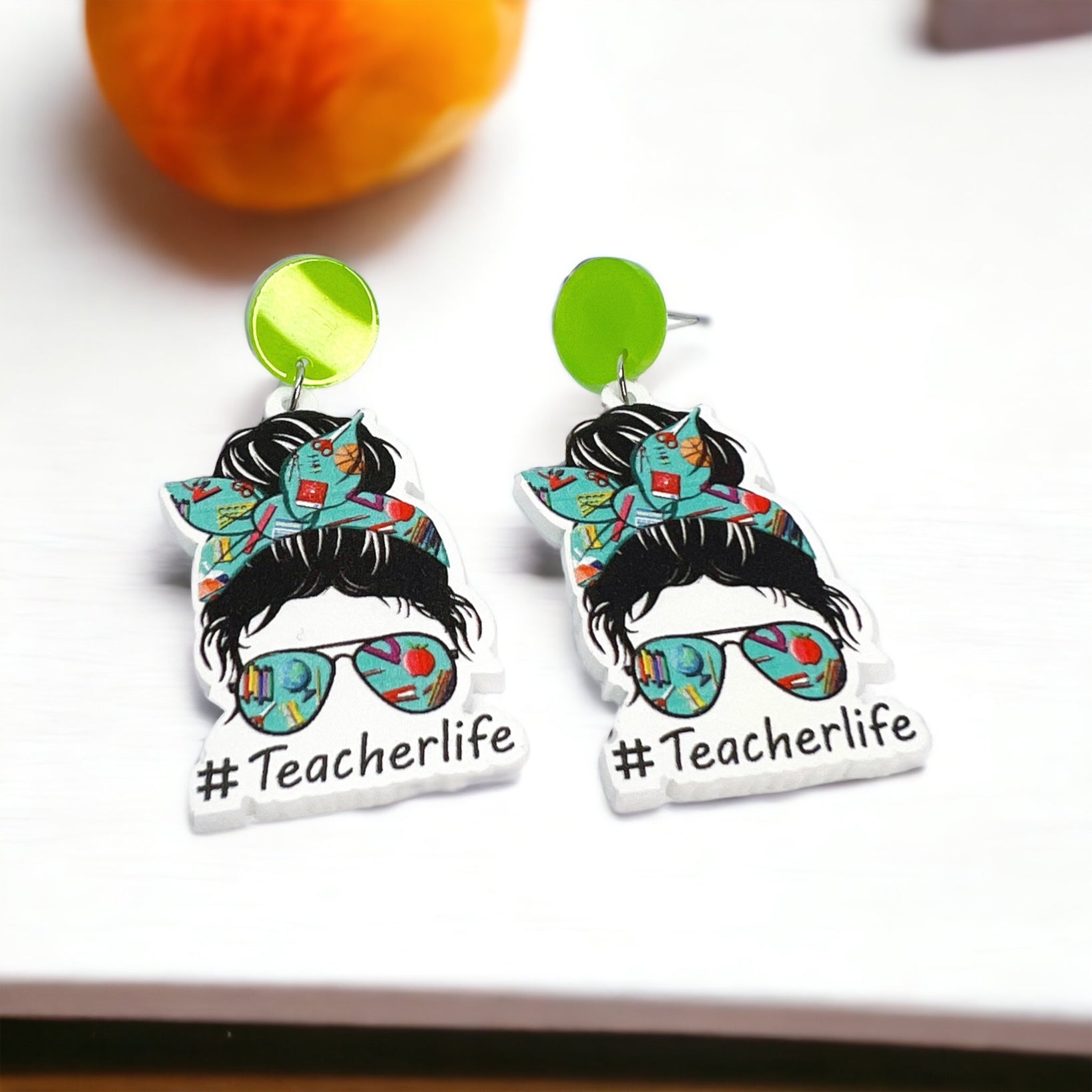 Classroom Chic – Messy Bun & #TeacherLife Earrings - Rhythms of Grace Creative
