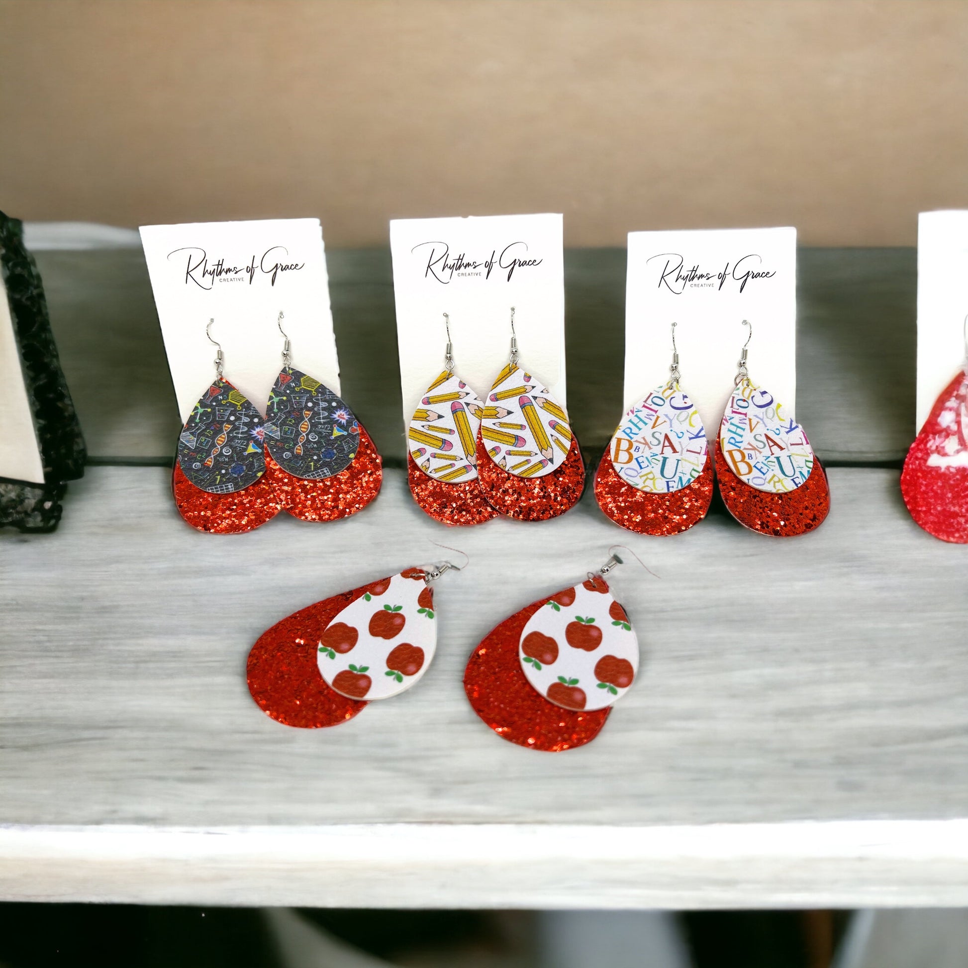 Teacher Glitter Earrings - Celebrate Educators in Style! ✏️ - Rhythms of Grace Creative