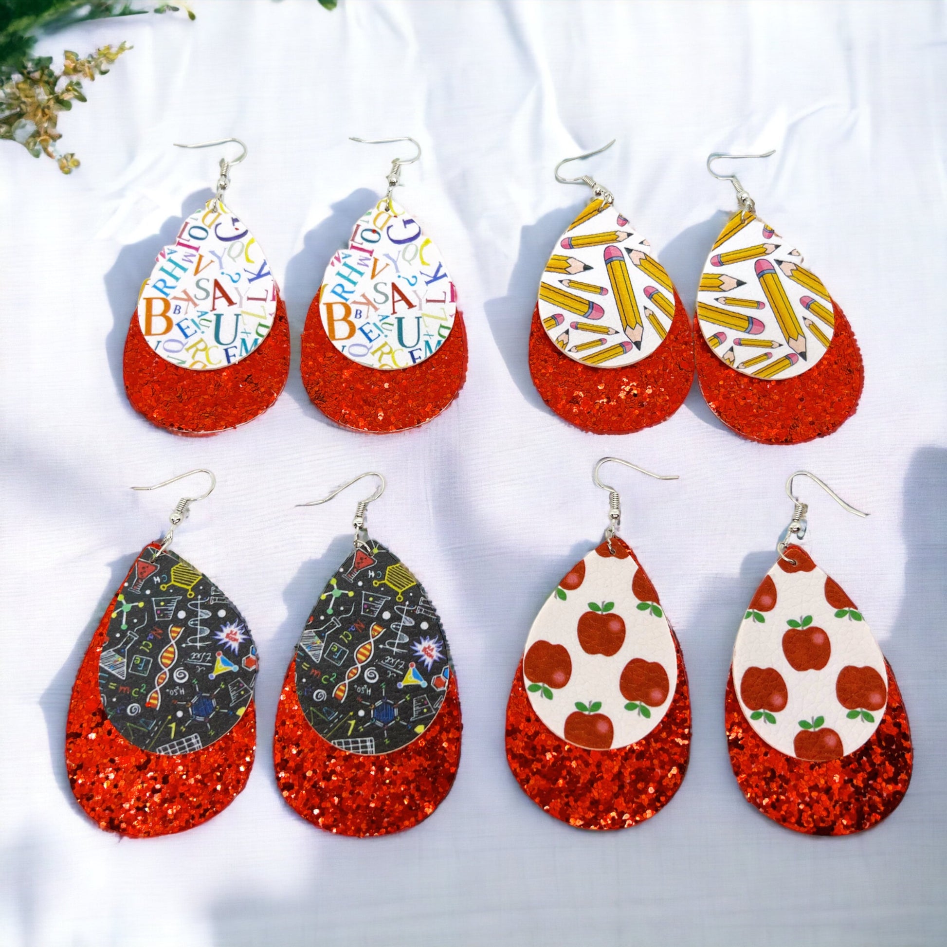 Teacher Glitter Earrings - Celebrate Educators in Style! ✏️ - Rhythms of Grace Creative