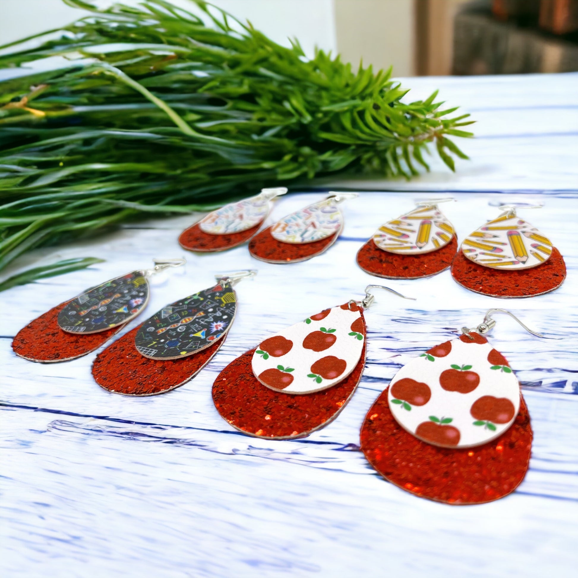 Teacher Glitter Earrings - Celebrate Educators in Style! ✏️ - Rhythms of Grace Creative