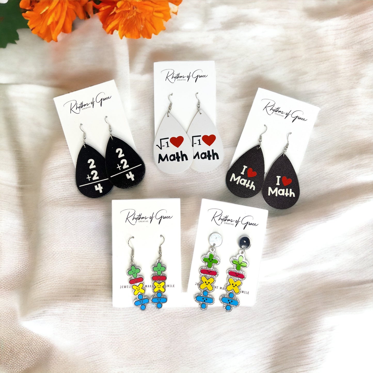 Multiply Your Style: Fun Math Teacher Earrings in 6 Smart Designs! ➕➗ - Rhythms of Grace Creative