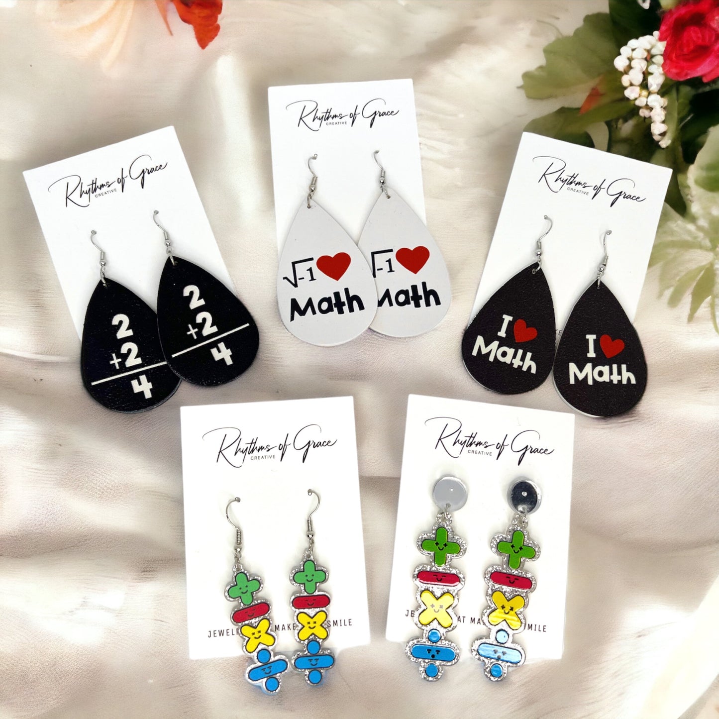 Multiply Your Style: Fun Math Teacher Earrings in 6 Smart Designs! ➕➗ - Rhythms of Grace Creative