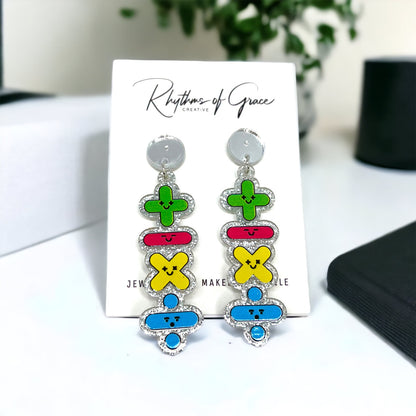 Multiply Your Style: Fun Math Teacher Earrings in 6 Smart Designs! ➕➗ - Rhythms of Grace Creative
