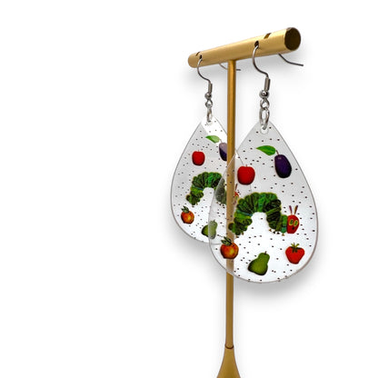 Chomp into Charm – Hungry Caterpillar Teacher Earrings