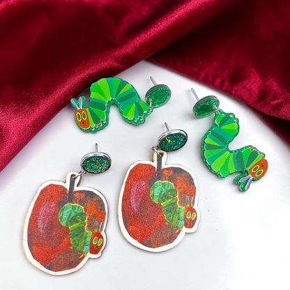 Chomp into Charm – Hungry Caterpillar Teacher Earrings