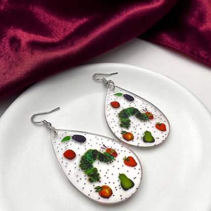 Chomp into Charm – Hungry Caterpillar Teacher Earrings
