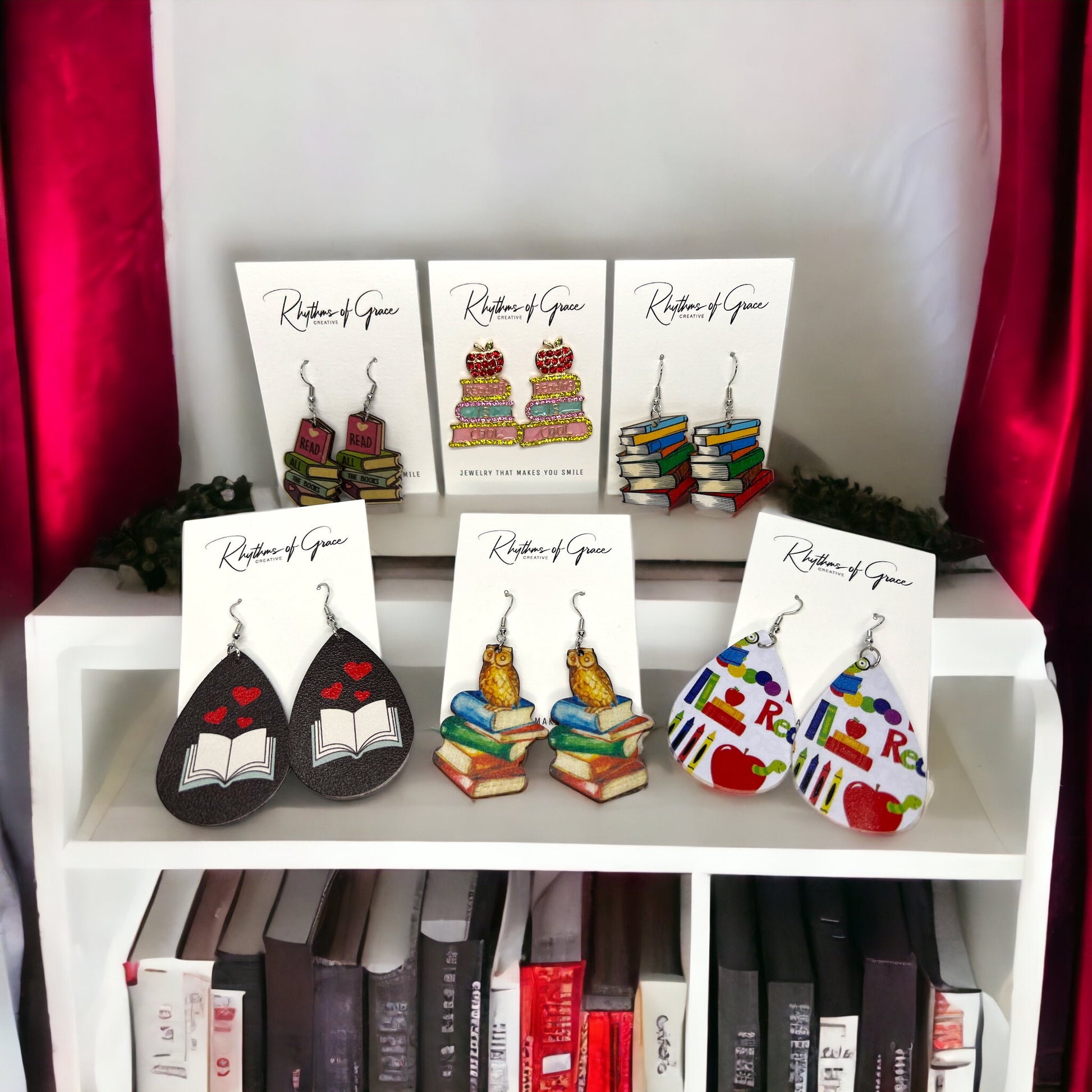 Literary Chic: Adorable Librarian Earrings for Book Lovers! 📚 - Rhythms of Grace Creative