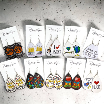 Teacher Dangle Earrings - Perfect Accessories for Every Educator! 📚 - Rhythms of Grace Creative