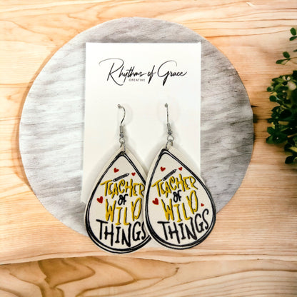 Teacher Dangle Earrings - Perfect Accessories for Every Educator! 📚 - Rhythms of Grace Creative