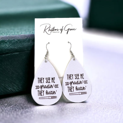 Teacher Dangle Earrings - Perfect Accessories for Every Educator! 📚 - Rhythms of Grace Creative