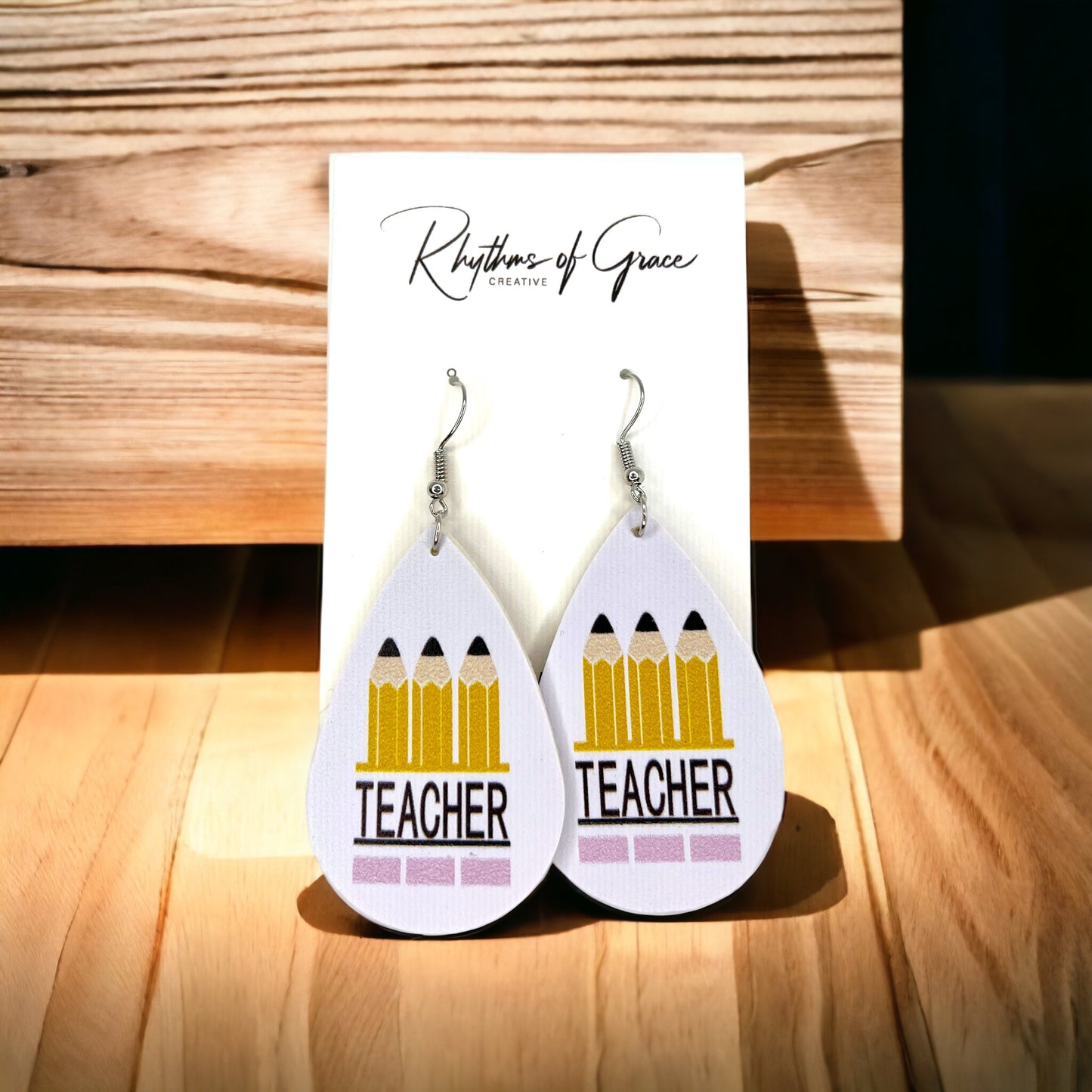 Teacher Dangle Earrings - Perfect Accessories for Every Educator! 📚 - Rhythms of Grace Creative