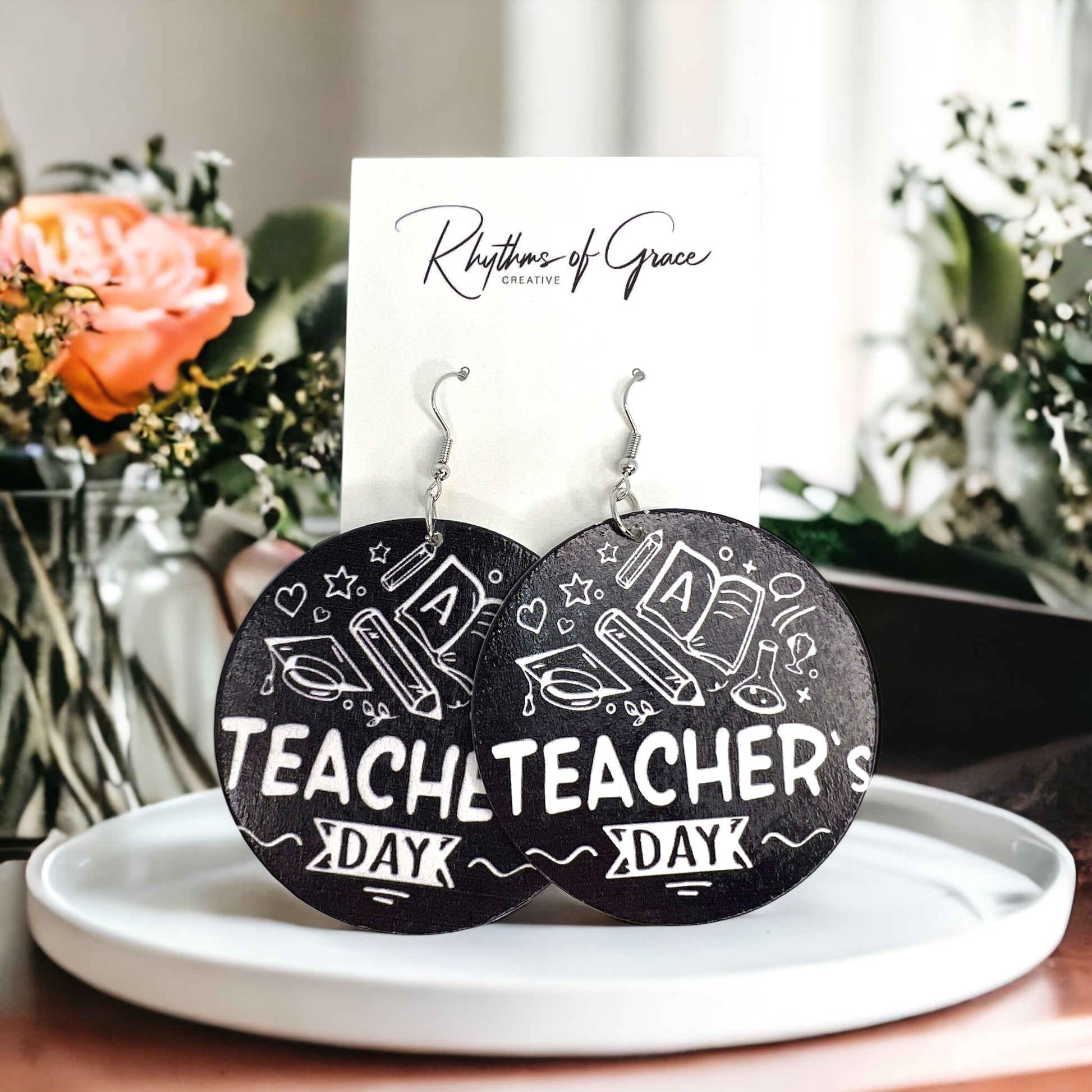 Teacher Earrings: Celebrate Our Everyday Heroes! 🌟 - Rhythms of Grace Creative