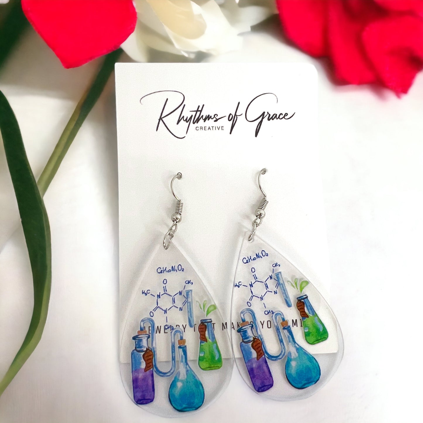 Science in Style: Unleash Your Inner Genius with our STEM Teacher Earrings! - Rhythms of Grace Creative