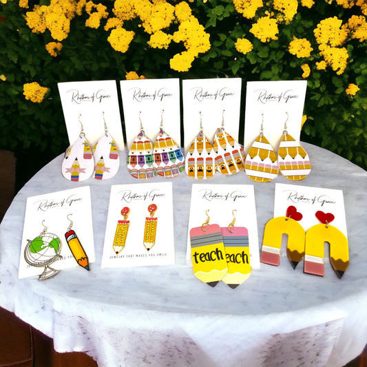 Pencil Earrings - A Trendy Treat for Educators & Book Lovers!✏️ - Rhythms of Grace Creative