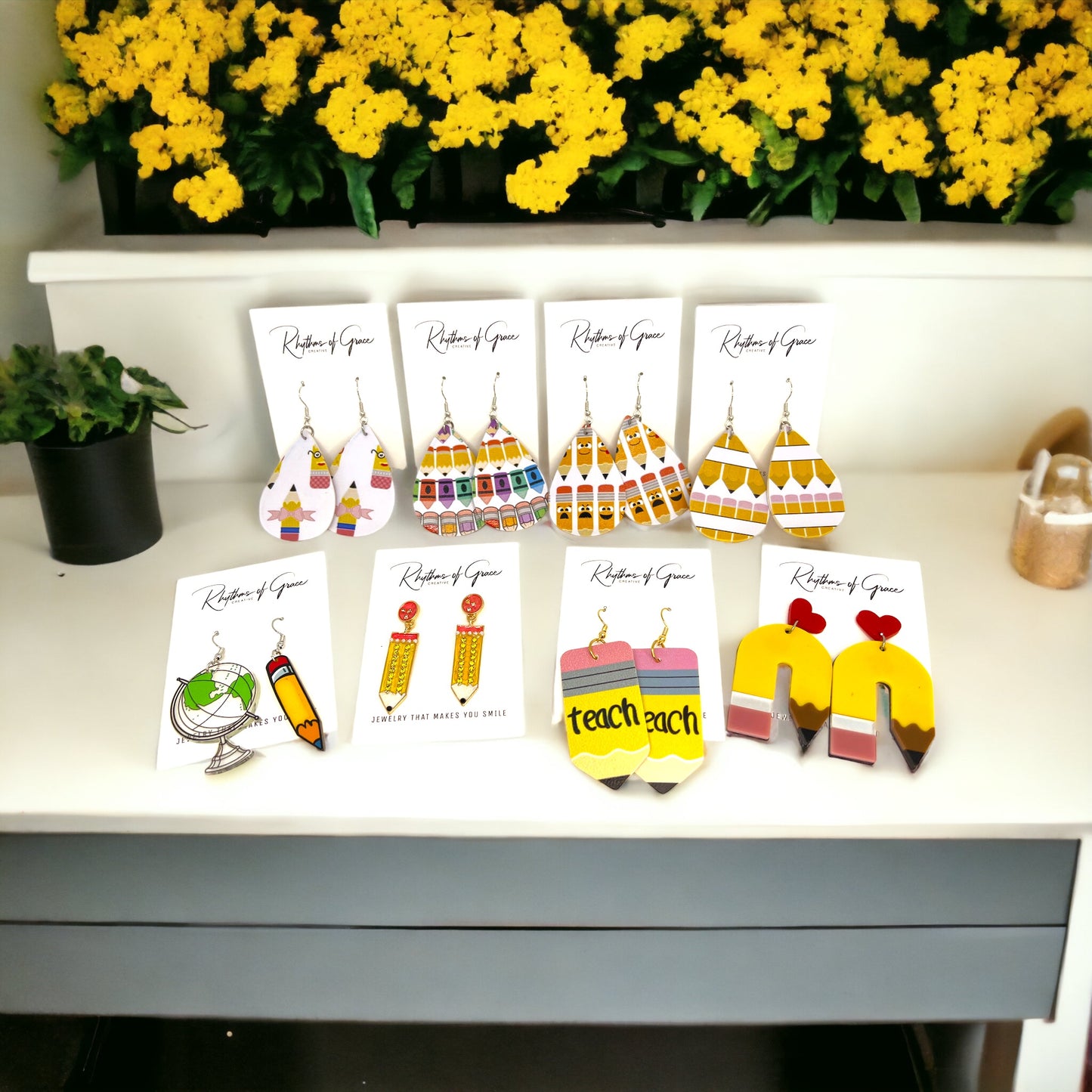 Pencil Earrings - A Trendy Treat for Educators & Book Lovers!✏️ - Rhythms of Grace Creative