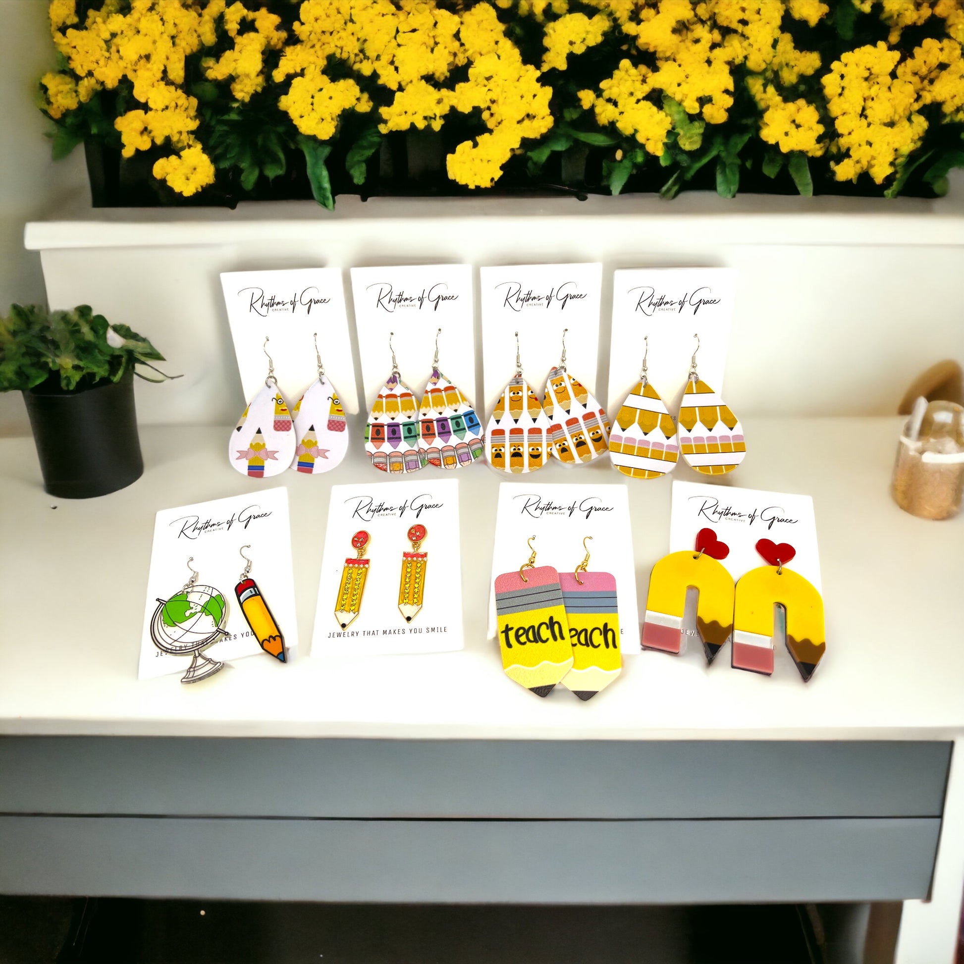 Pencil Earrings - A Trendy Treat for Educators & Book Lovers!✏️ - Rhythms of Grace Creative