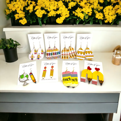 Pencil Earrings - A Trendy Treat for Educators & Book Lovers!✏️ - Rhythms of Grace Creative