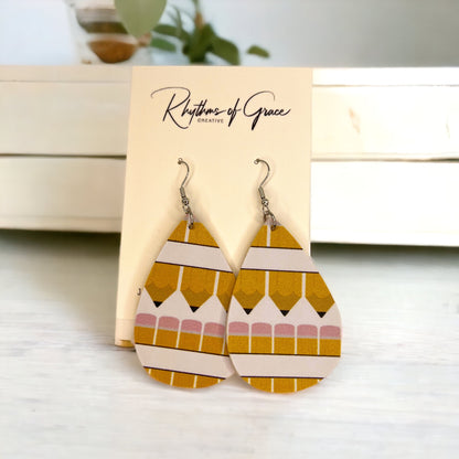 Pencil Earrings - A Trendy Treat for Educators & Book Lovers!✏️ - Rhythms of Grace Creative
