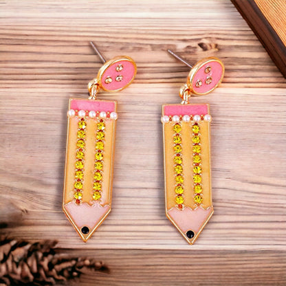 Pencil Earrings - A Trendy Treat for Educators & Book Lovers!✏️ - Rhythms of Grace Creative