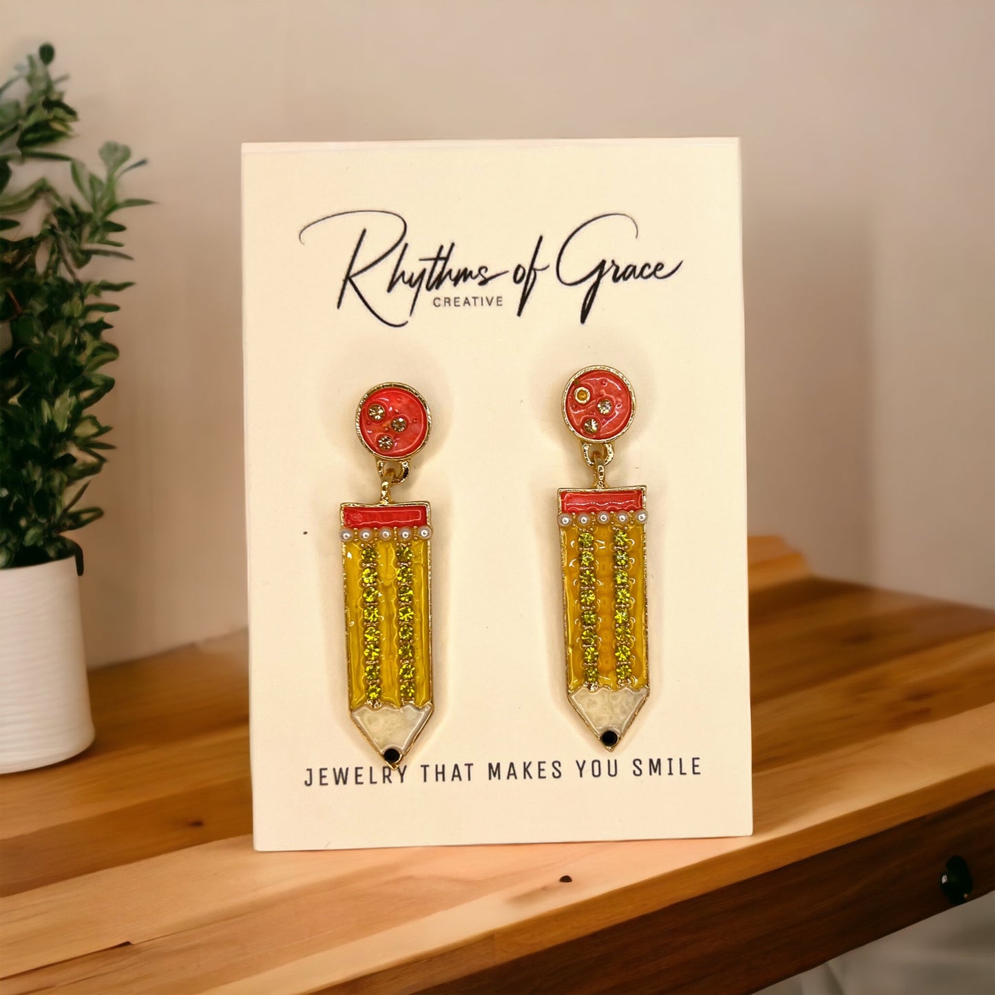 Pencil Earrings - A Trendy Treat for Educators & Book Lovers!✏️ - Rhythms of Grace Creative
