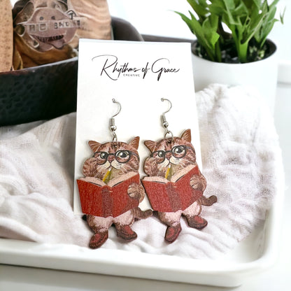 Back to School Animal Teacher Earrings – Cat, Dog, Sloth & Grad Designs | Fun Teacher Accessories - Rhythms of Grace Creative