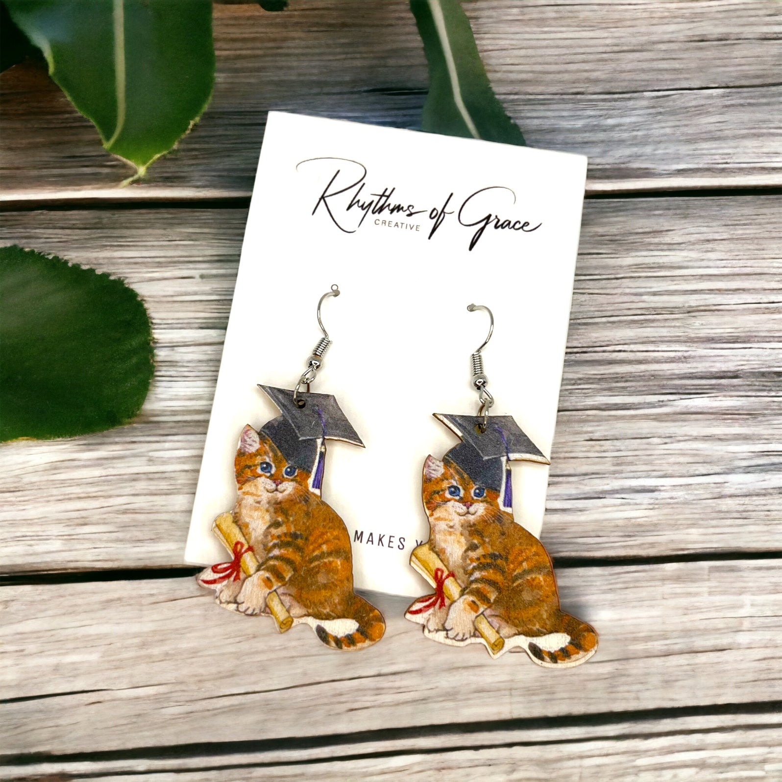 Back to School Animal Teacher Earrings – Cat, Dog, Sloth & Grad Designs | Fun Teacher Accessories - Rhythms of Grace Creative