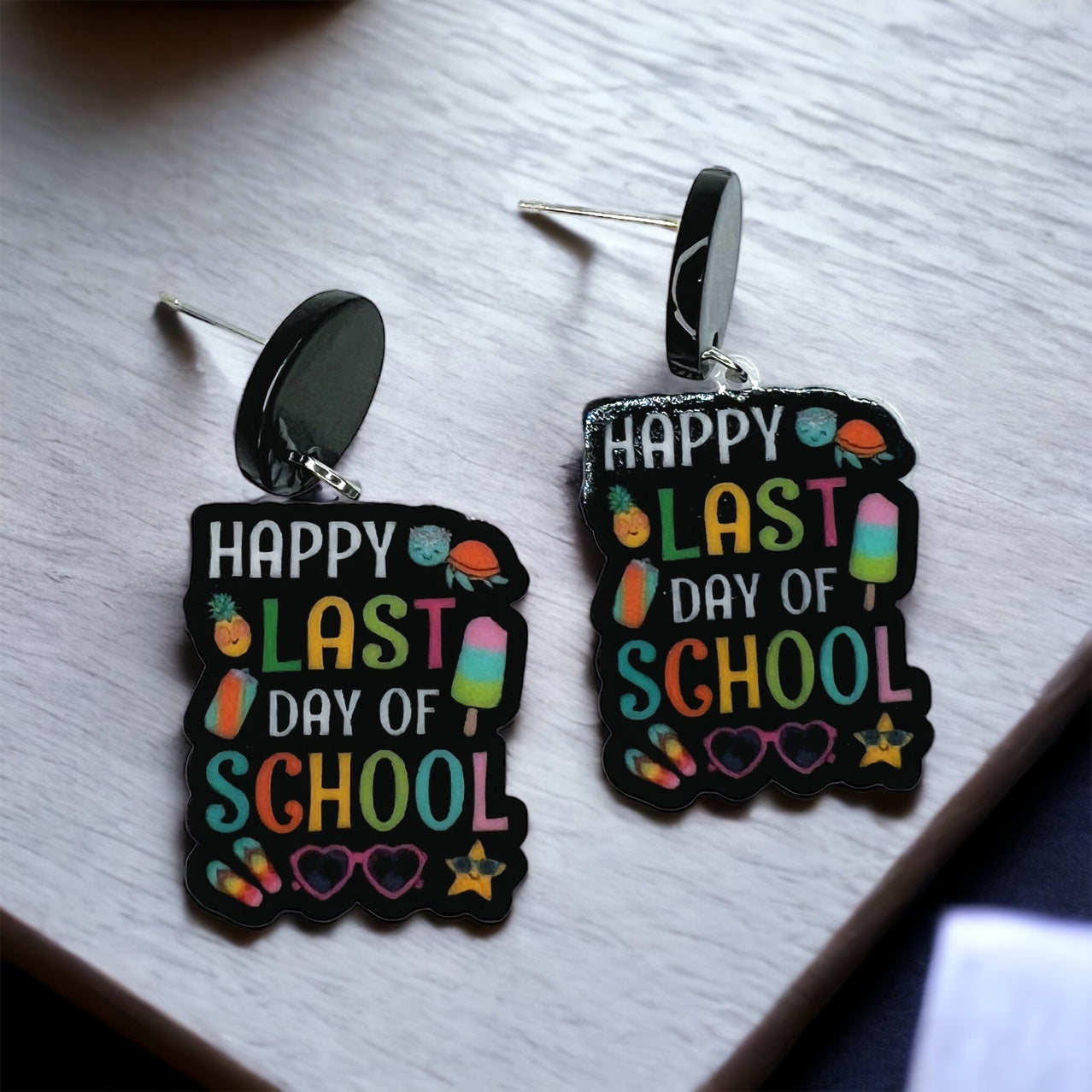 Last Day of School Earrings - A Perfect Gift for Teachers & Graduates! - Rhythms of Grace Creative