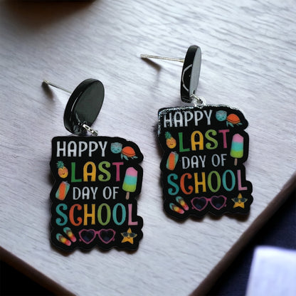Last Day of School Earrings - A Perfect Gift for Teachers & Graduates! - Rhythms of Grace Creative