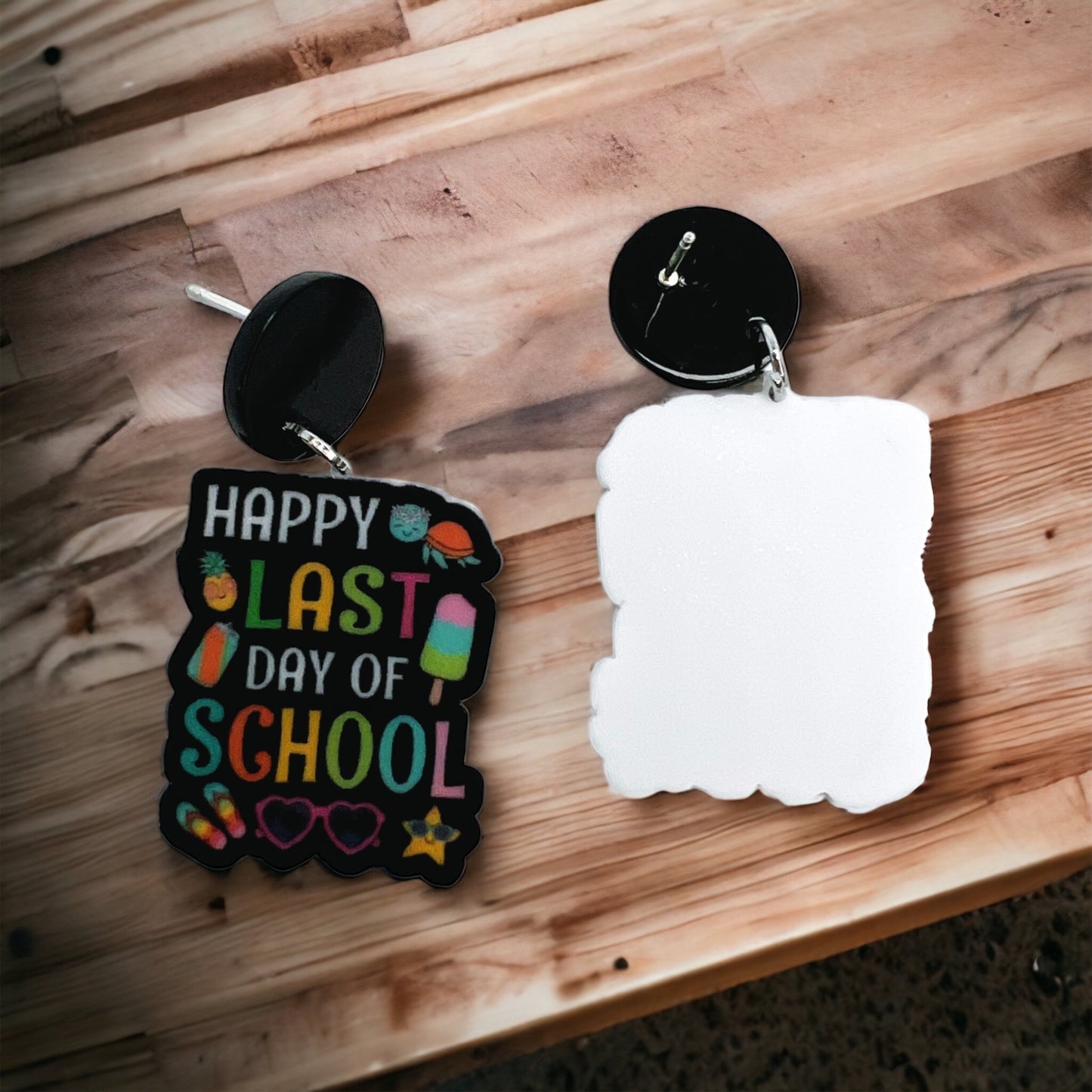 Last Day of School Earrings - A Perfect Gift for Teachers & Graduates! - Rhythms of Grace Creative