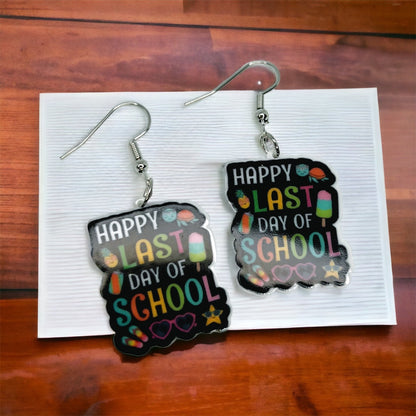 Last Day of School Earrings - A Perfect Gift for Teachers & Graduates! - Rhythms of Grace Creative