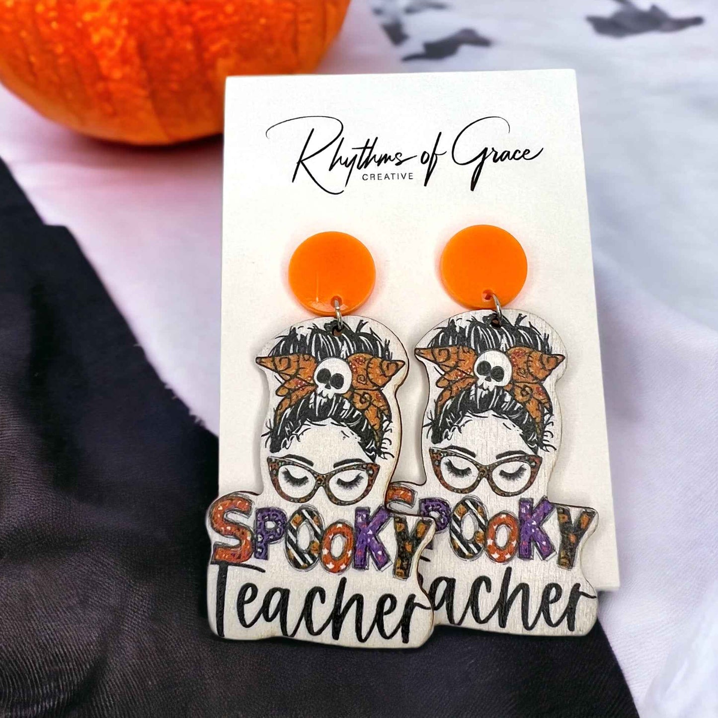 Halloween Teacher Earrings - Trick or Teach
