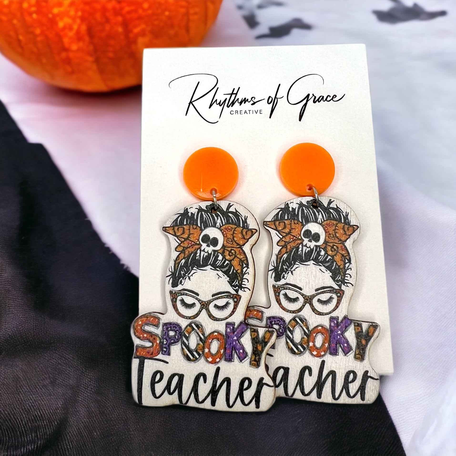 Halloween Teacher Earrings - Trick or Teach