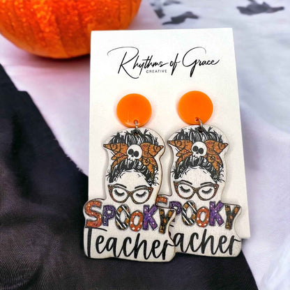 Halloween Teacher Earrings - Trick or Teach