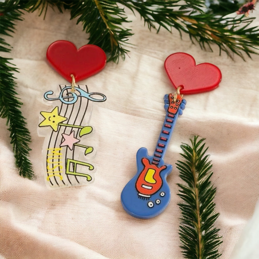 Music Earrings - Jazz Fest, Dangle Earrings, Musician Jewelry, Music Earrings, Musical Notes, Musician Gift, Concert Earrings - Rhythms of Grace Creative
