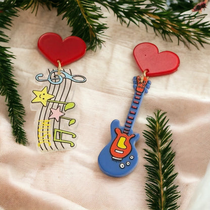 Music Earrings - Jazz Fest, Dangle Earrings, Musician Jewelry, Music Earrings, Musical Notes, Musician Gift, Concert Earrings - Rhythms of Grace Creative