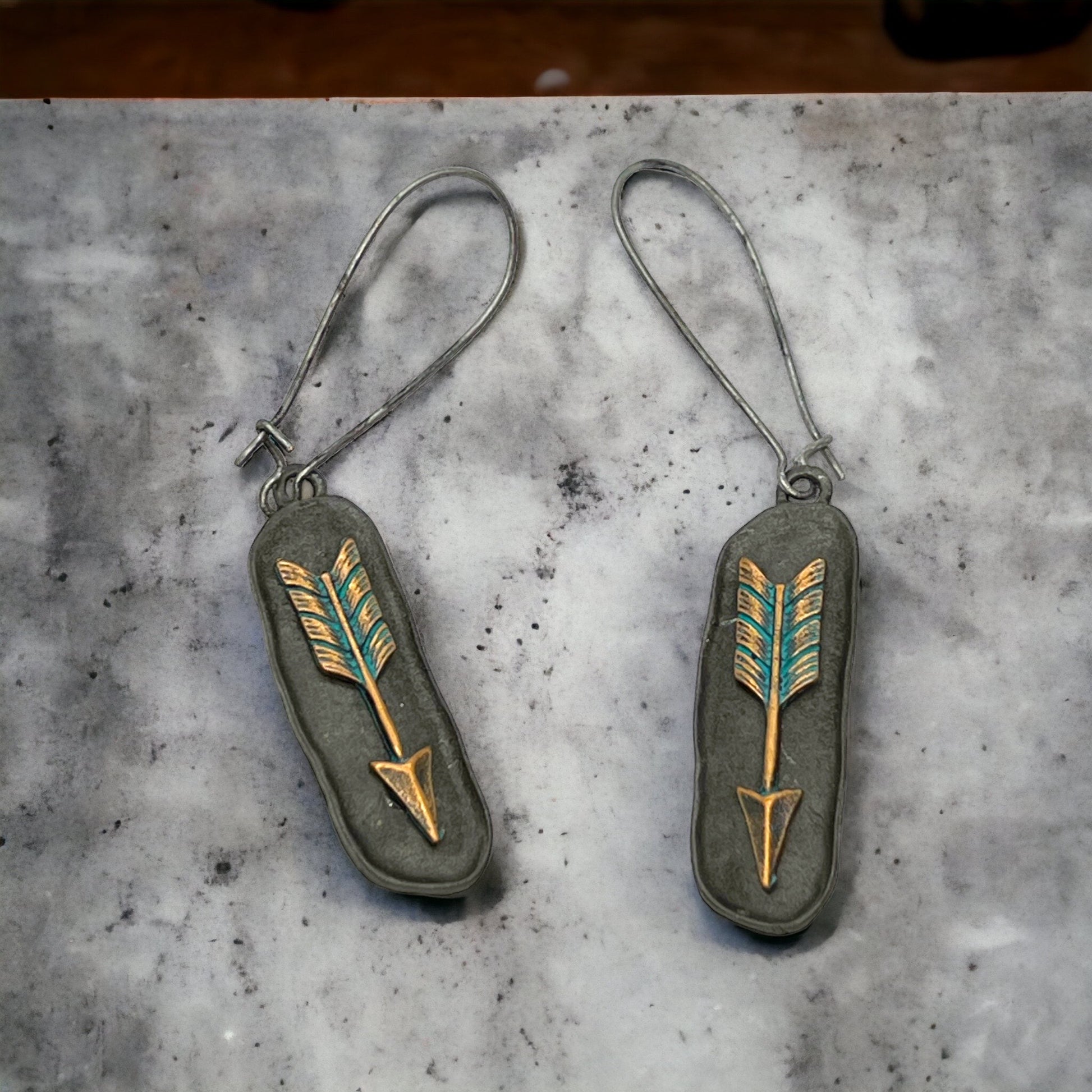 Rustic Arrow Earrings - Boho Style, Handmade Earrings, Boho Jewelry, Western Earrings, Brown Earrings, Wooden Earrings, Bohemian Style - Rhythms of Grace Creative